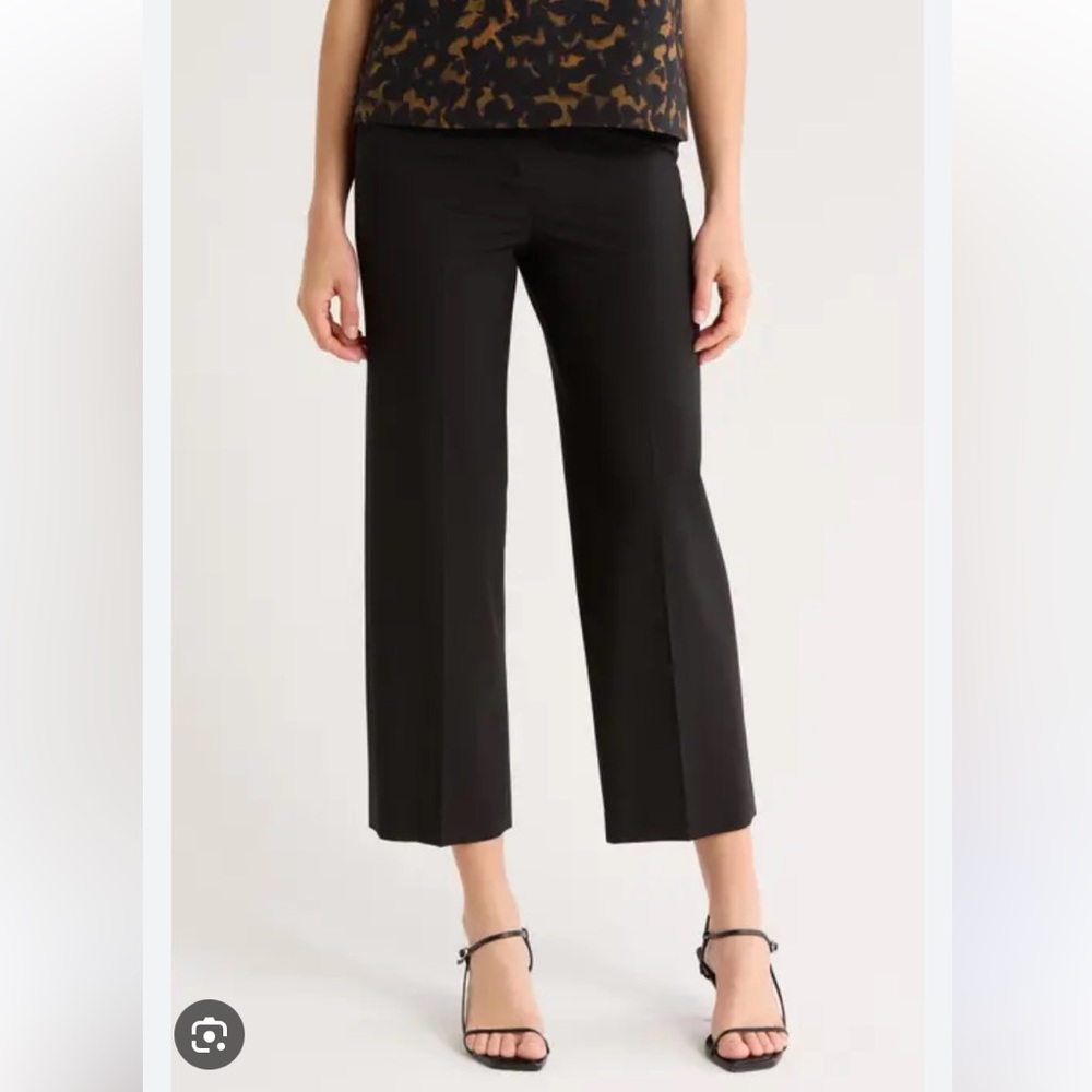 Theory Black Wide-Cropped Trousers